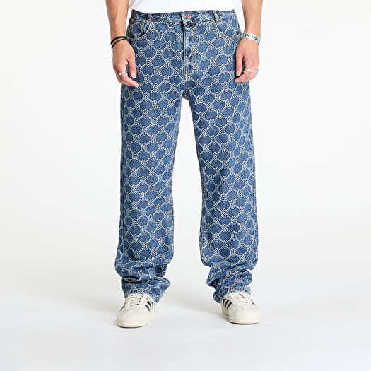 Heren broeken Daily Paper Rahul Straight Shield Jeans Blue Queens