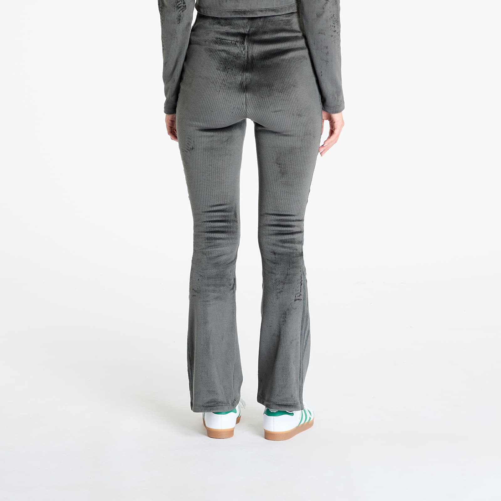 Spodnie damskie adidas Rib Flrd Leggings Carbon