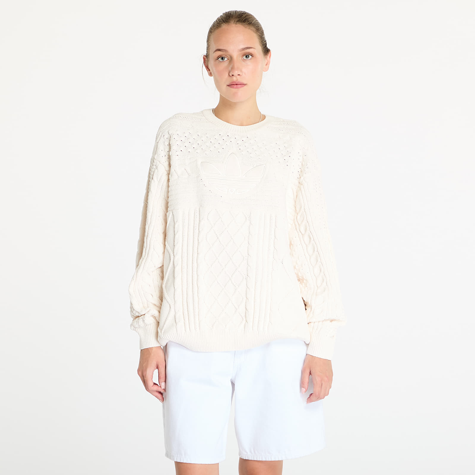 Jerséis de mujer adidas Knited Trf Sweater Wonder White