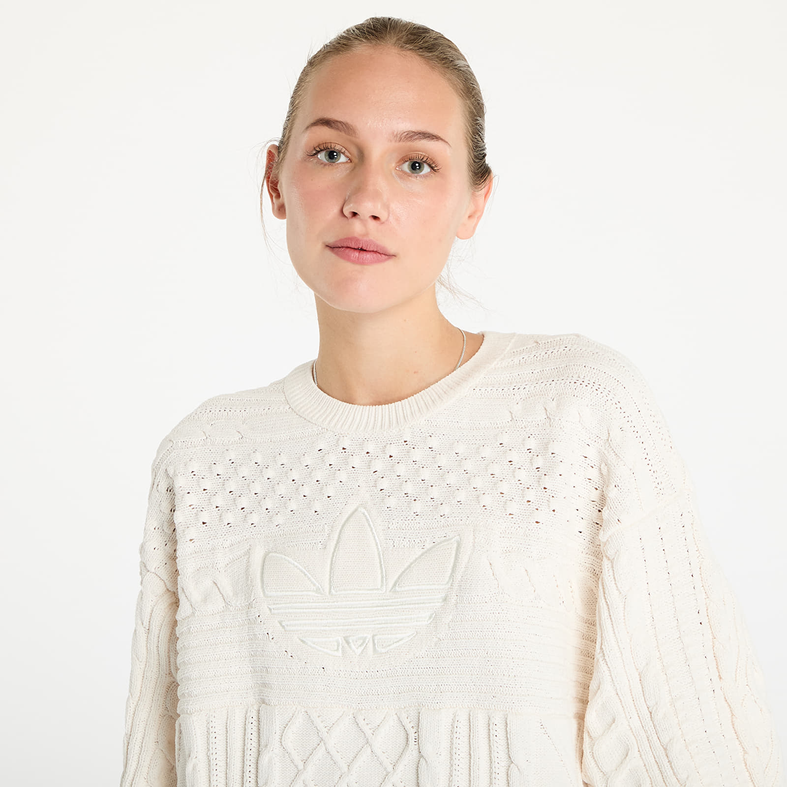Jerséis de mujer adidas Knited Trf Sweater Wonder White