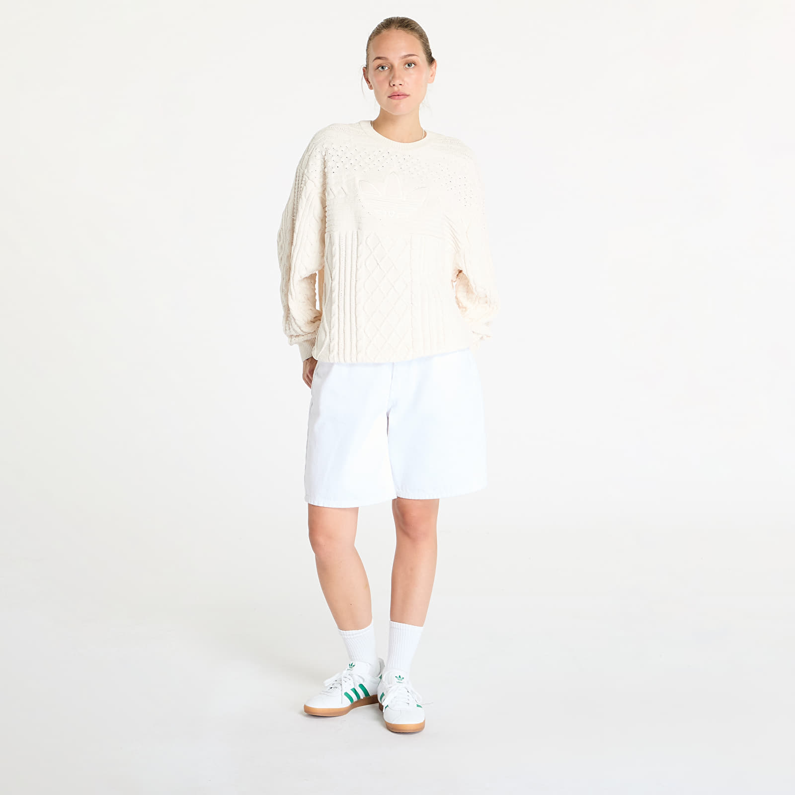 Jerséis de mujer adidas Knited Trf Sweater Wonder White