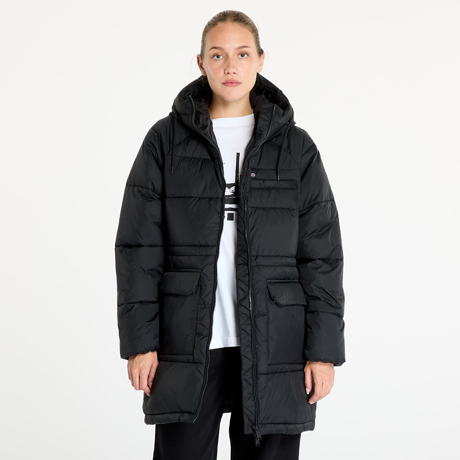 Tommy jeans hoodless puffer jacket on sale