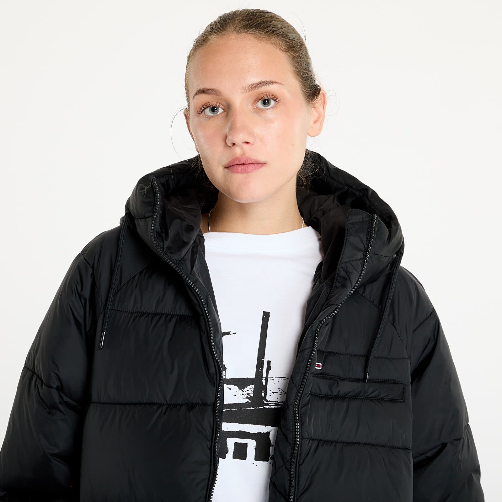 Sieviešu jakas Tommy Jeans Midi Vail Puffer Jacket Black