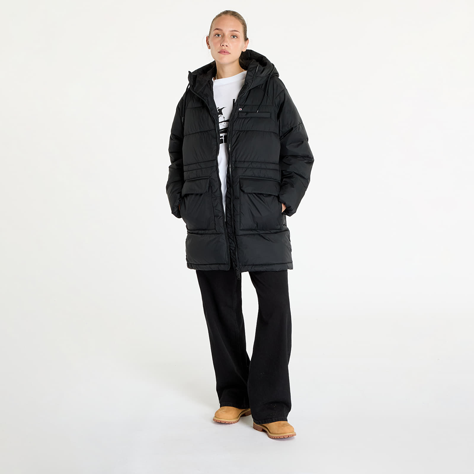 Sieviešu jakas Tommy Jeans Midi Vail Puffer Jacket Black