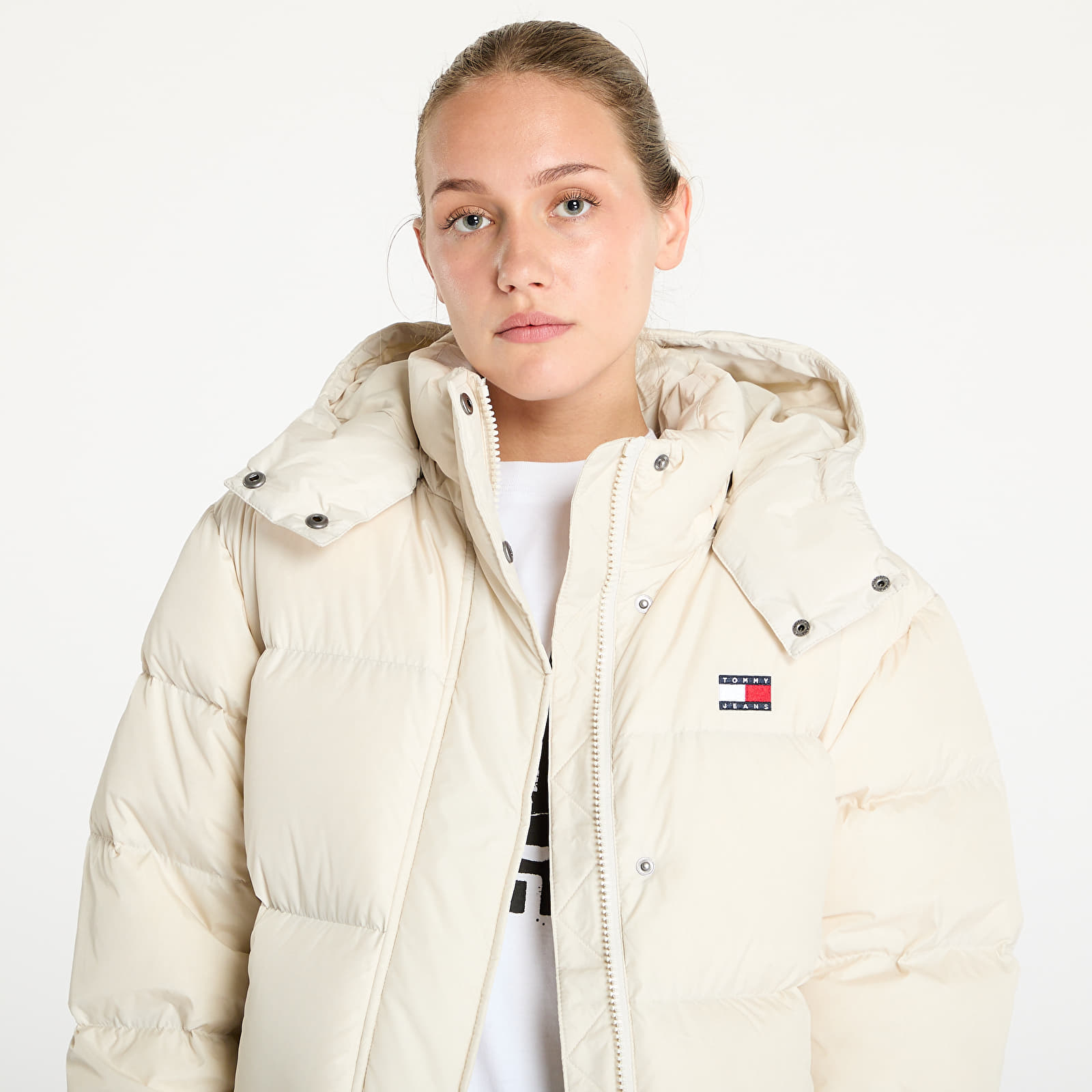 Sieviešu jakas Tommy Jeans Alaska Long Puffer Jacket Beige