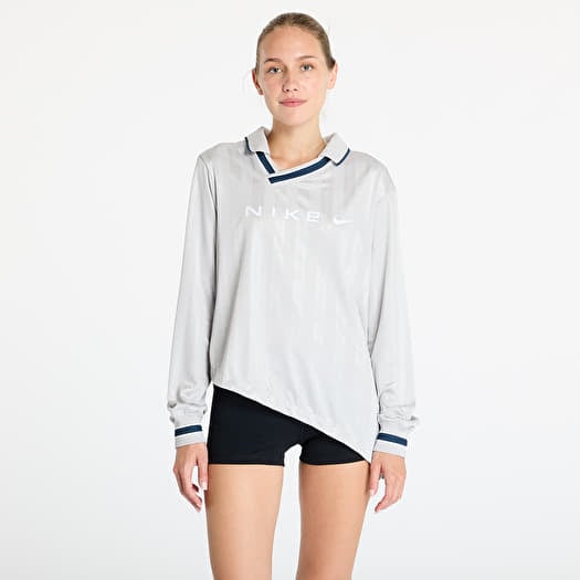 T-shirt Nike Sportswear Collection Women's Dri-FIT Jacquard Long-Sleeve Jersey Top Lt Iron Ore/ Flax/ White