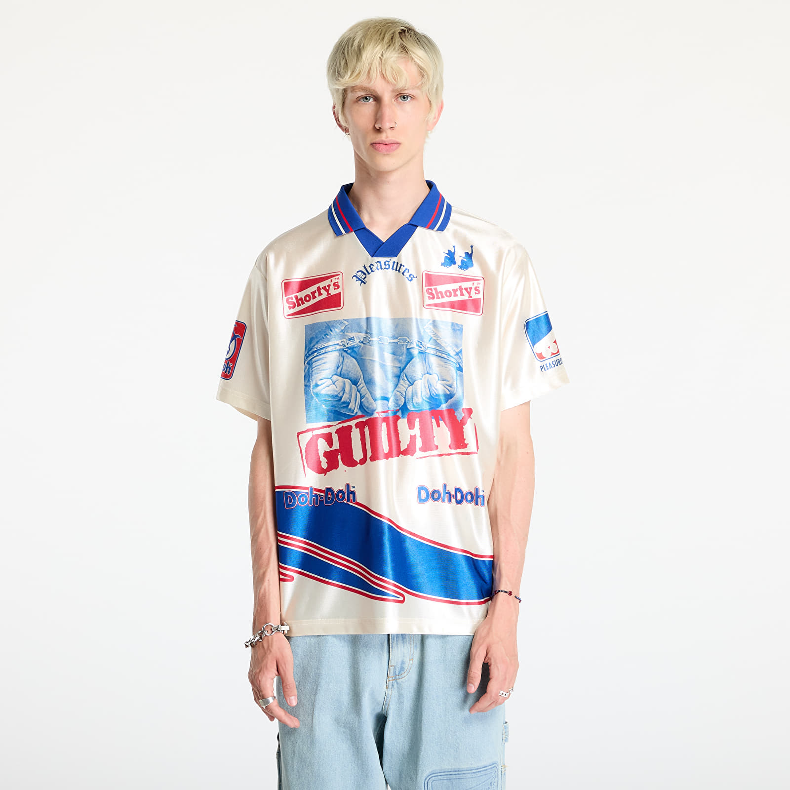 Jerseys PLEASURES Guilty Soccer Jersey Off White