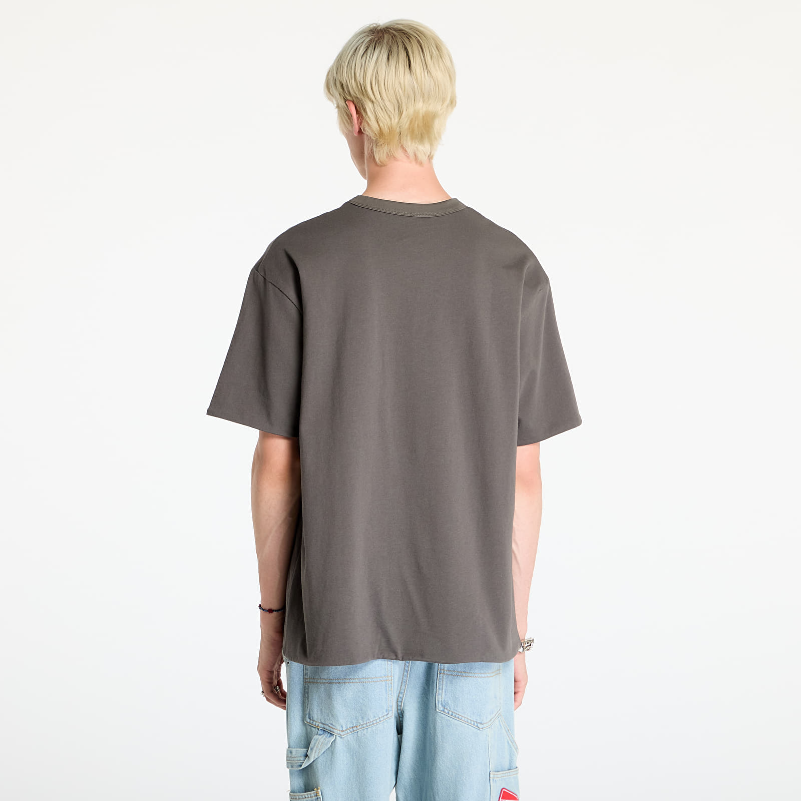 Men's T-shirts PLEASURES Legal Reversible Heavyweight T-Shirt Charcoal/ Purple