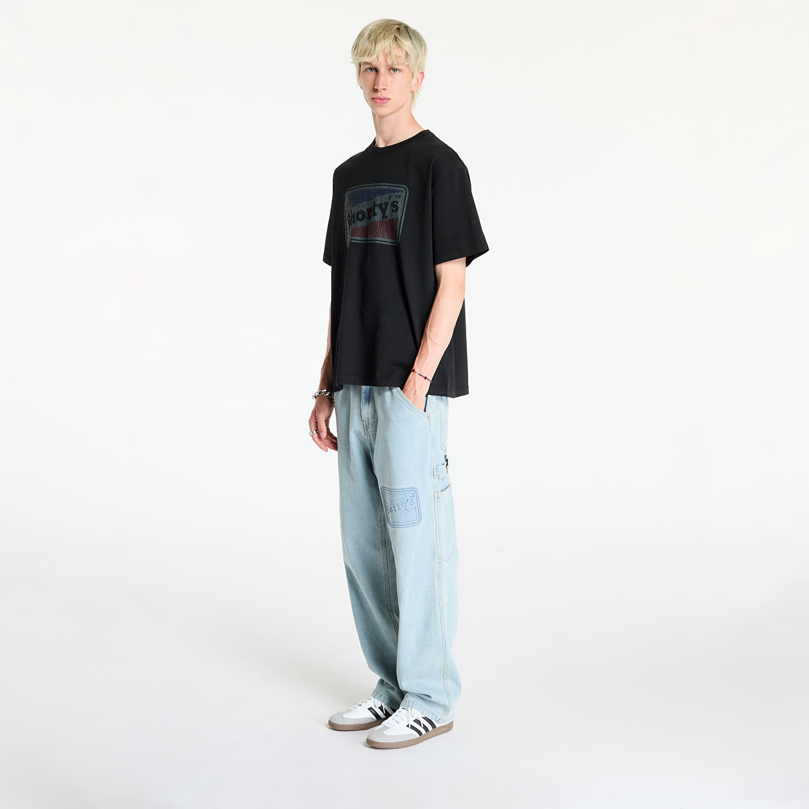 T-Shirts Männer PLEASURES Box Logo Heavyweight T-Shirt Black