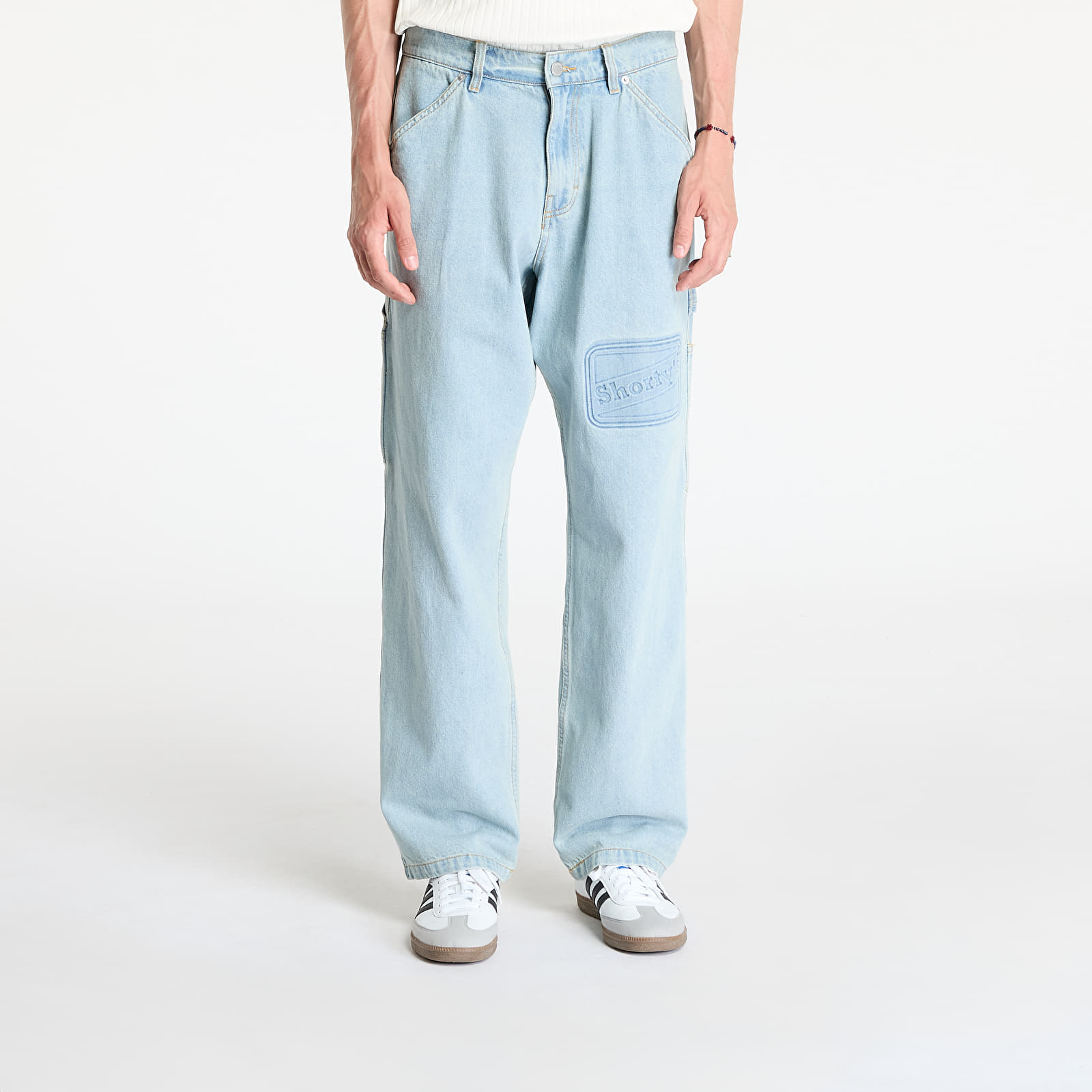 Vaqueros para hombre PLEASURES Box Logo Carpenter Jeans Light Indigo