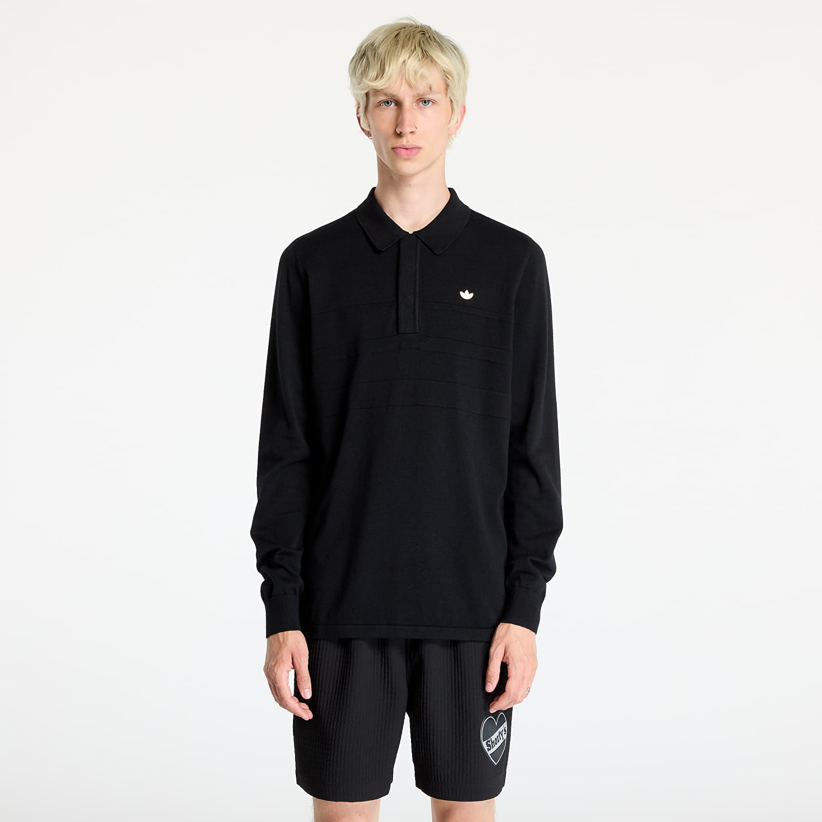 T-shirt adidas Long Sleeve Polo Tee Black XL