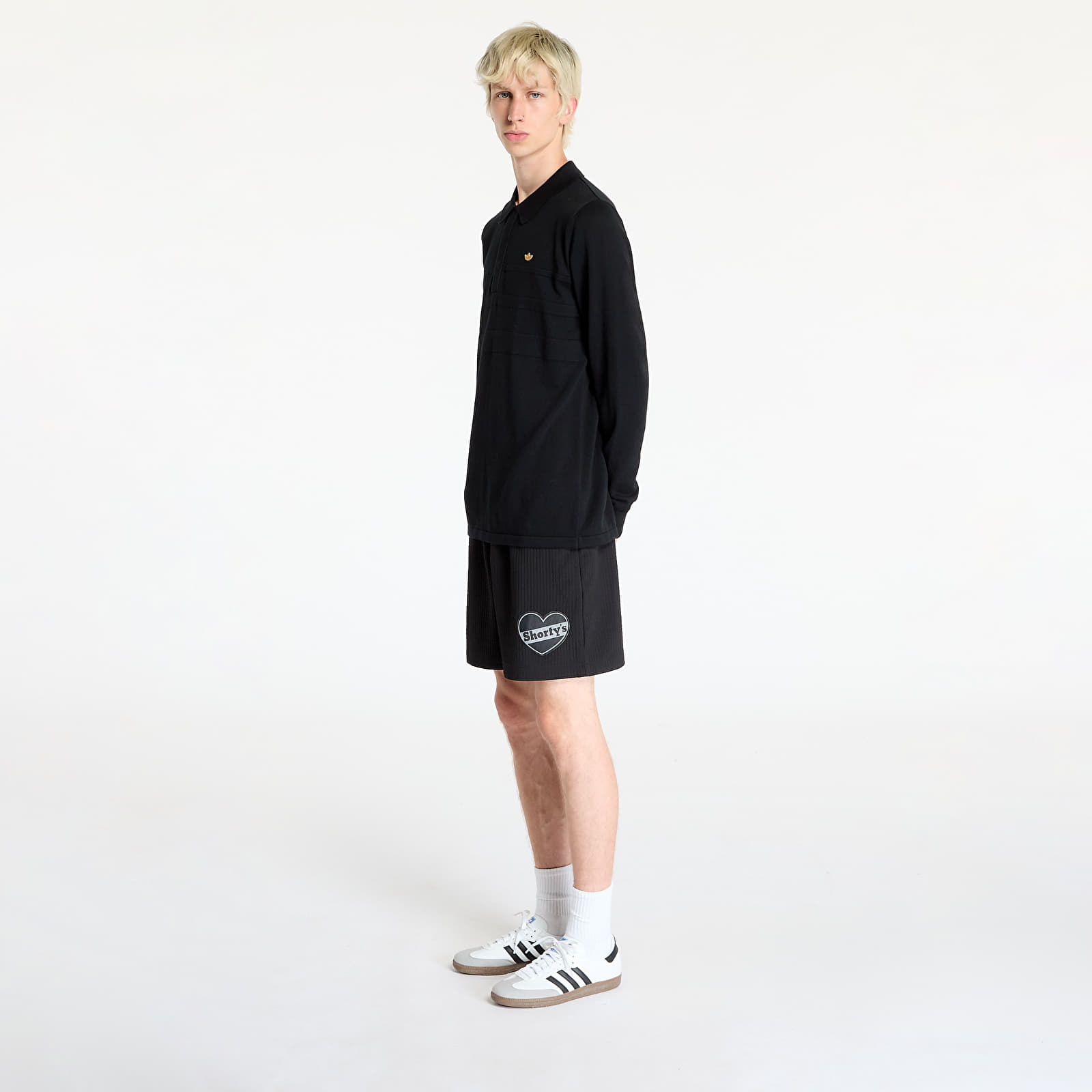 T-shirts til mænd adidas Long Sleeve Polo Tee Black