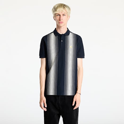【FRED PERRY】Ombre Stripe Zip Through Polo Shirt R6465 Men's T-shirts FRED PERRY Ombre Stripe Polo Short Sleeve Tee