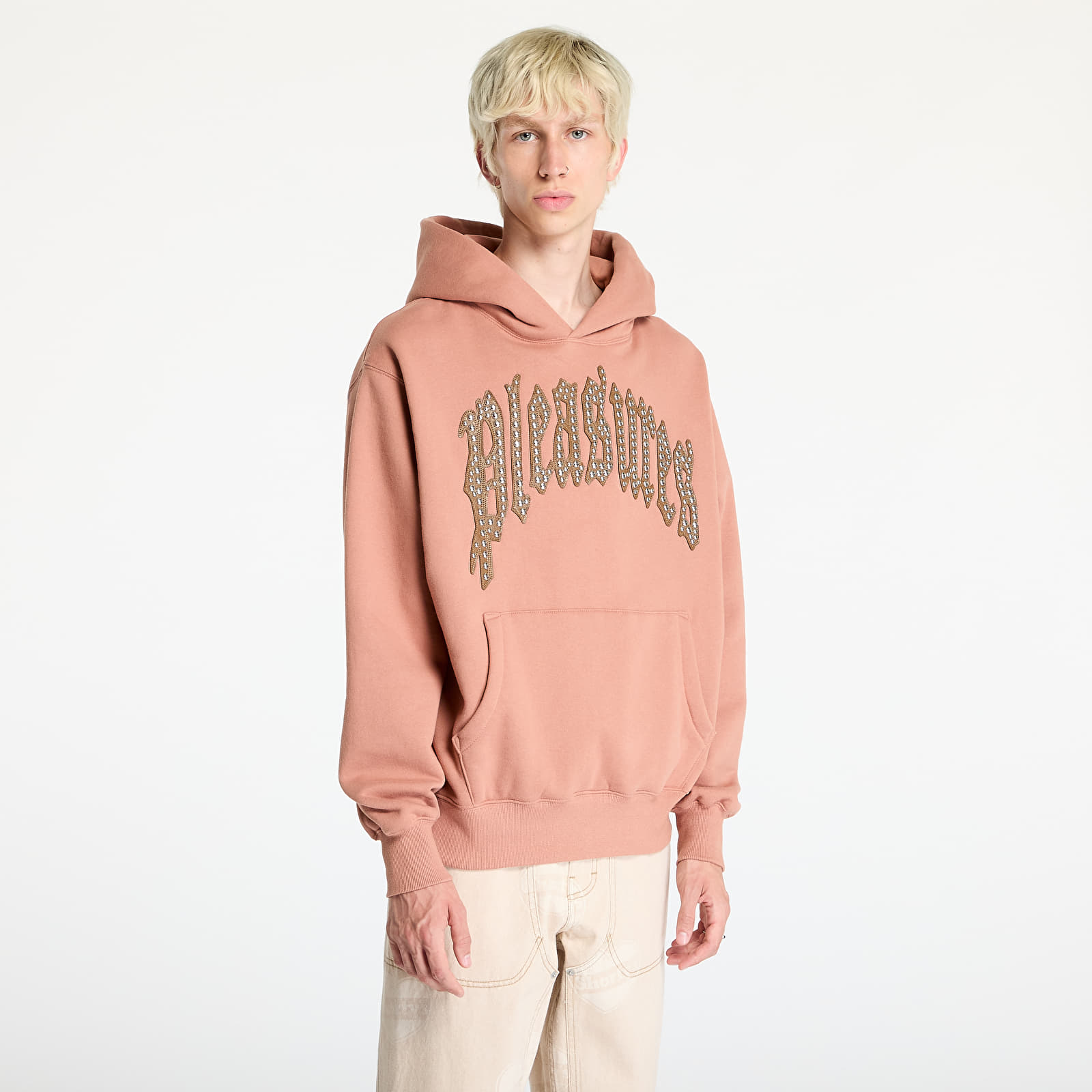 Sweatshirts til mænd PLEASURES Twitch Studded Hoodie Clay