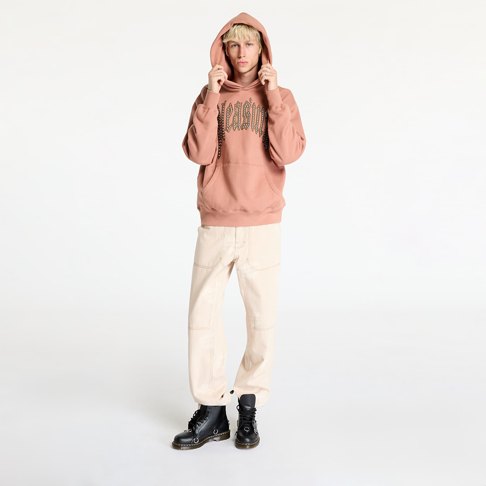 Sweatshirts til mænd PLEASURES Twitch Studded Hoodie Clay