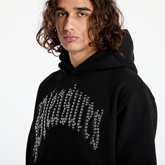 Men s sweatshirts PLEASURES Twitch Studded Hoodie Black Queens