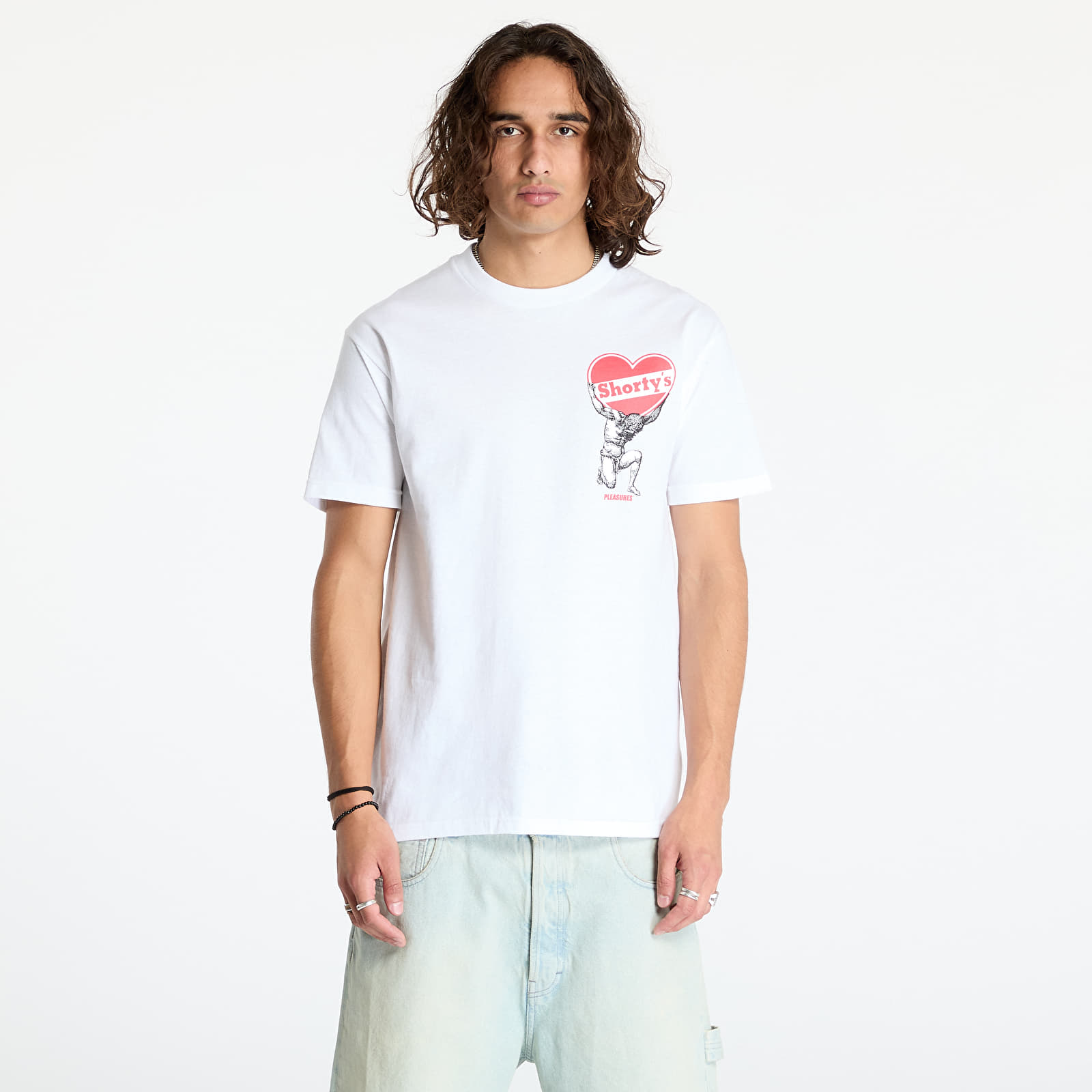 Vyriški marškinėliai PLEASURES Atlas T-Shirt White