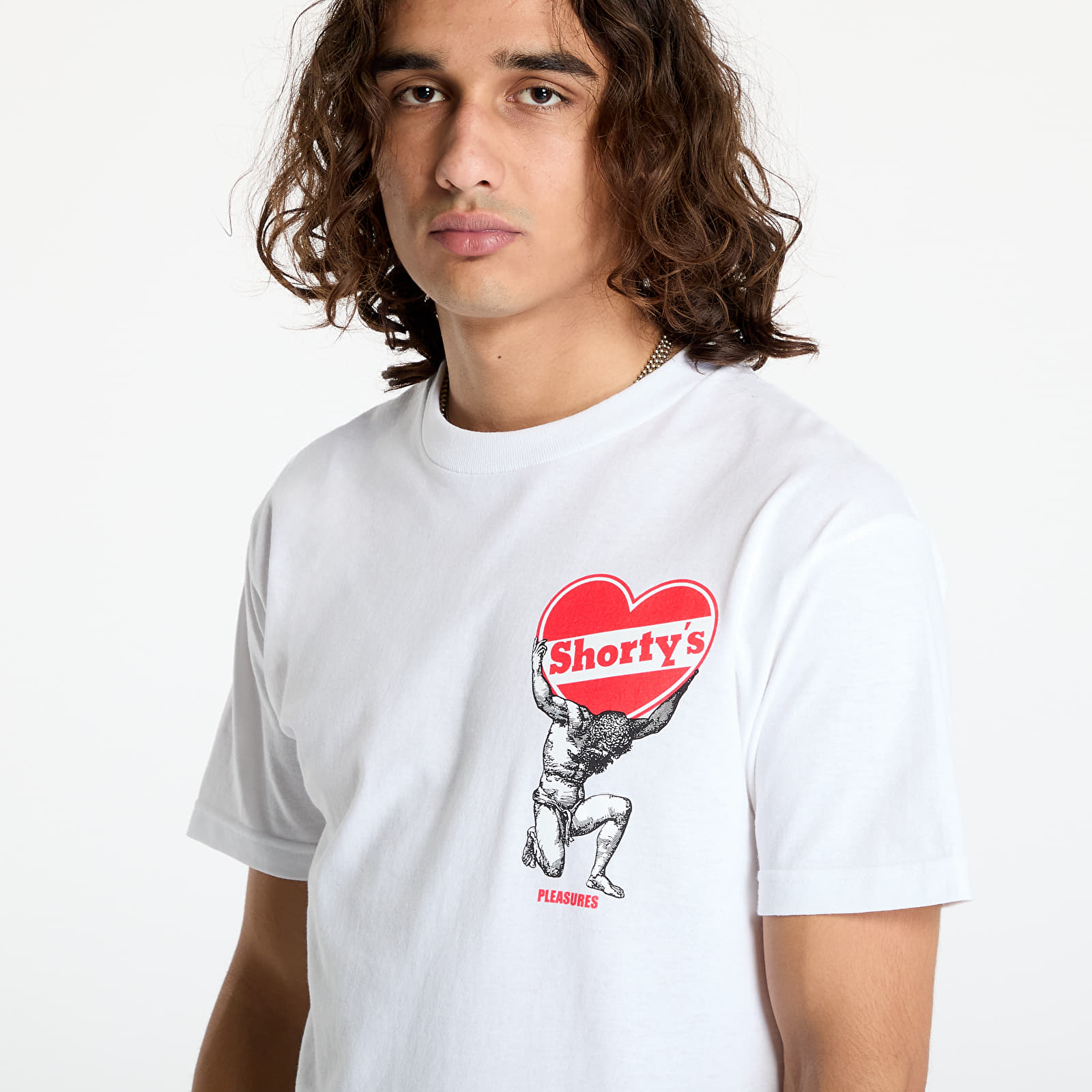 Vyriški marškinėliai PLEASURES Atlas T-Shirt White