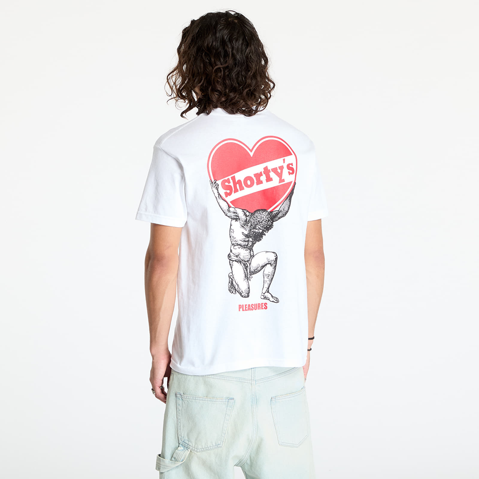 Vyriški marškinėliai PLEASURES Atlas T-Shirt White