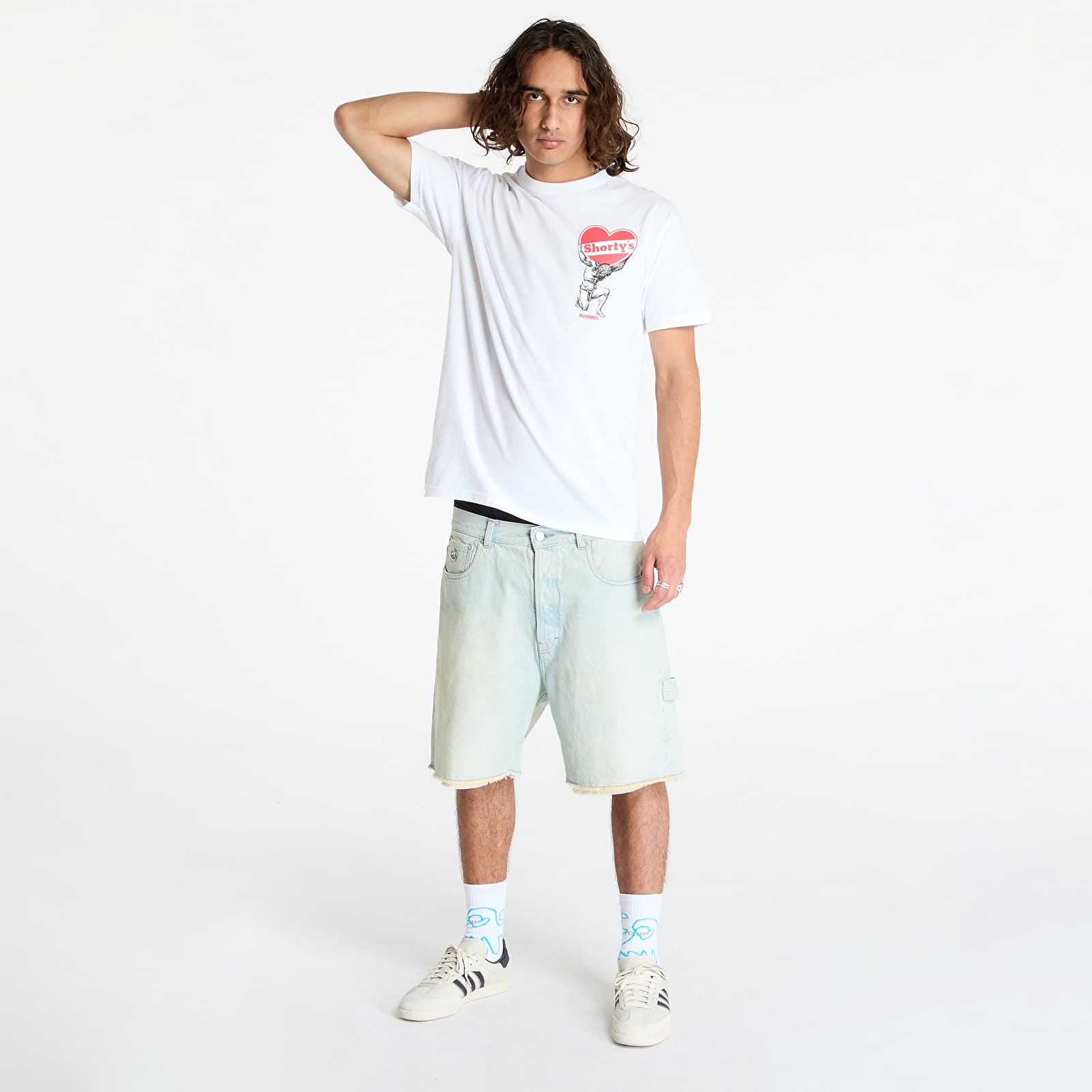 Vyriški marškinėliai PLEASURES Atlas T-Shirt White