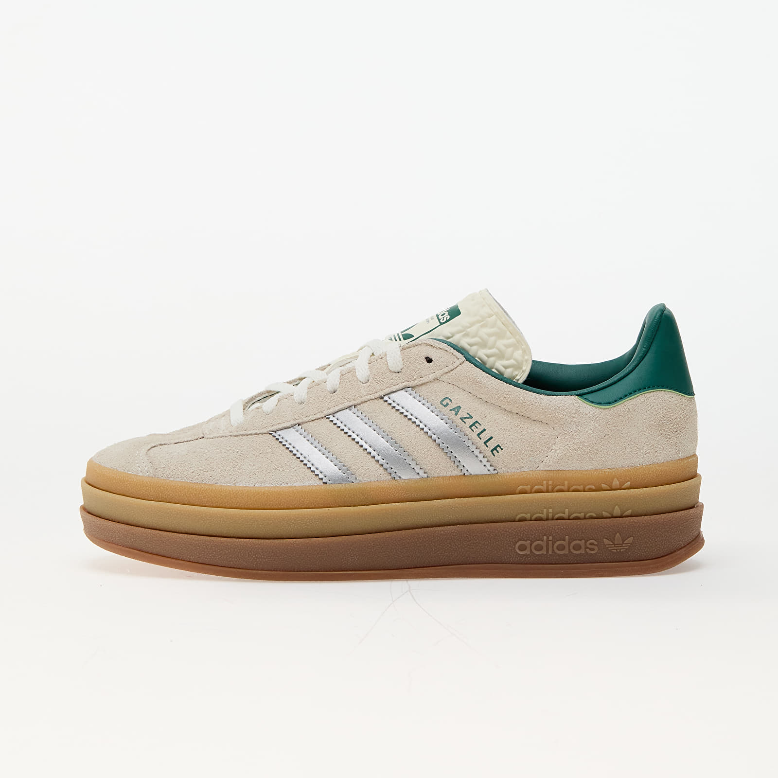 Sneakers und Schuhe für Frauen adidas Gazelle Bold W Off White/ Silver Metallic/ Collegiate Green
