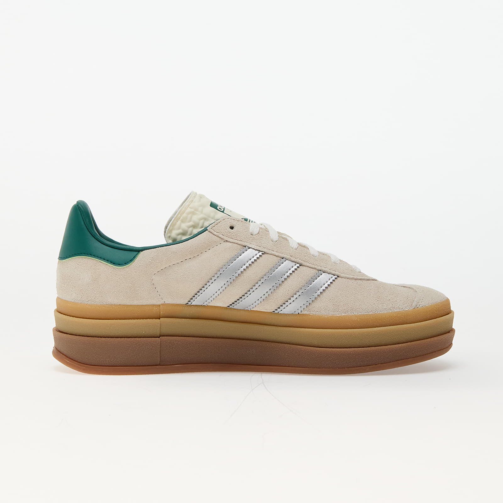 Sneakers und Schuhe für Frauen adidas Gazelle Bold W Off White/ Silver Metallic/ Collegiate Green