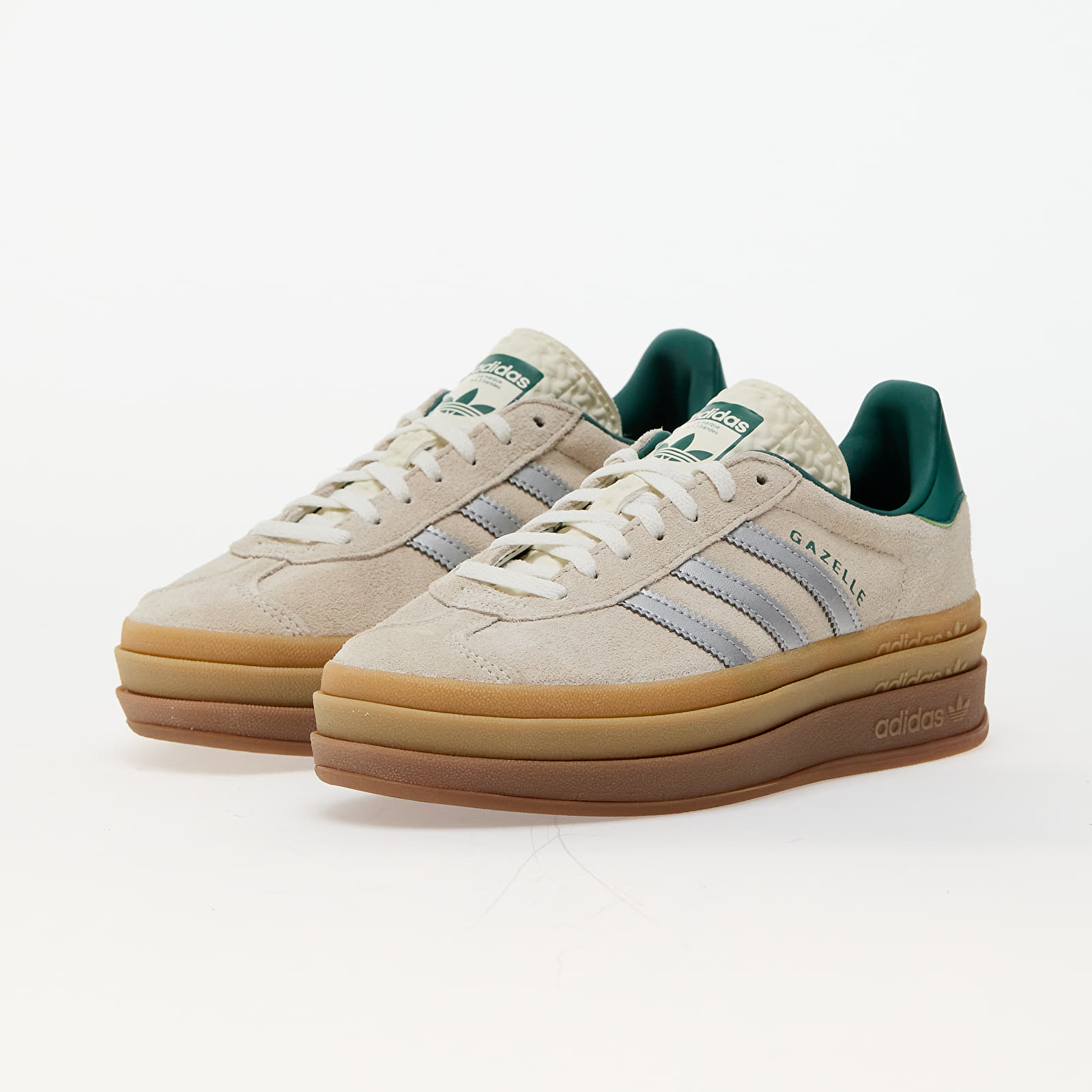 Sneakers und Schuhe für Frauen adidas Gazelle Bold W Off White/ Silver Metallic/ Collegiate Green