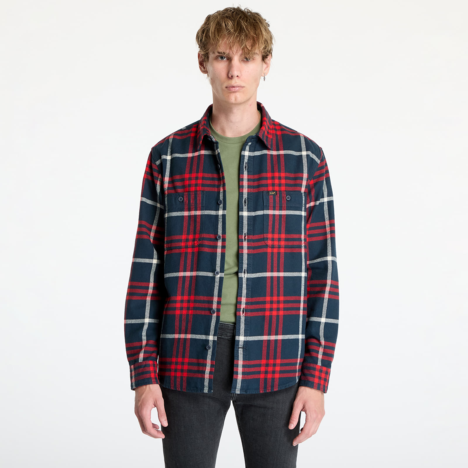 Majice Lee Worker Shirt 2.0 Rivet Navy
