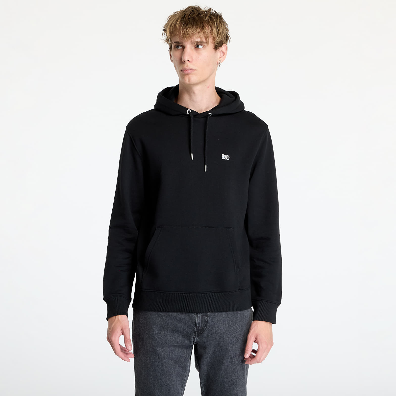 Mikina Lee Plain Hoodie Unionall Black M