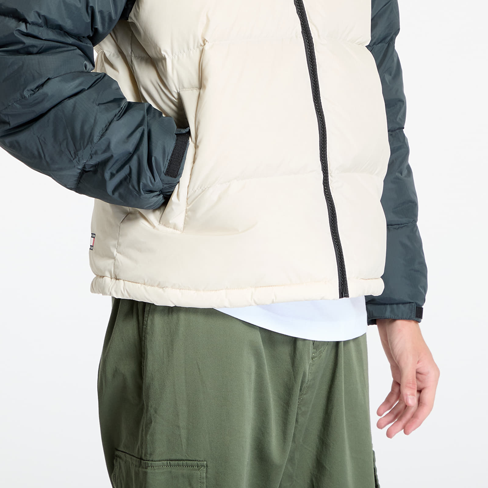 Herenjassen Tommy Jeans Alaska Colorblock Puffer Jacket Beige