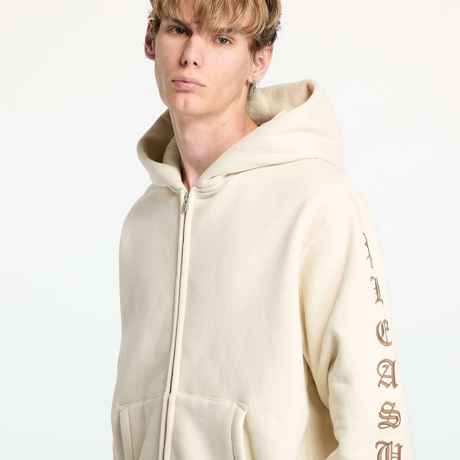 Hanorac PLEASURES Oe Zip Up Hoodie Natural - 1 | YEO