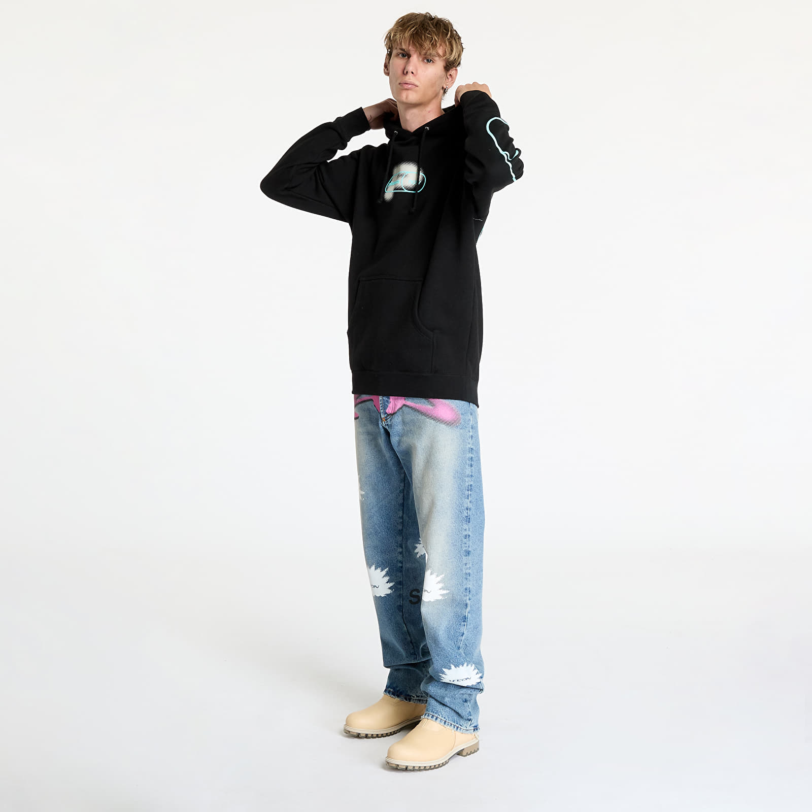 Heren sweatshirts PLEASURES Pixel P Hoodie Black
