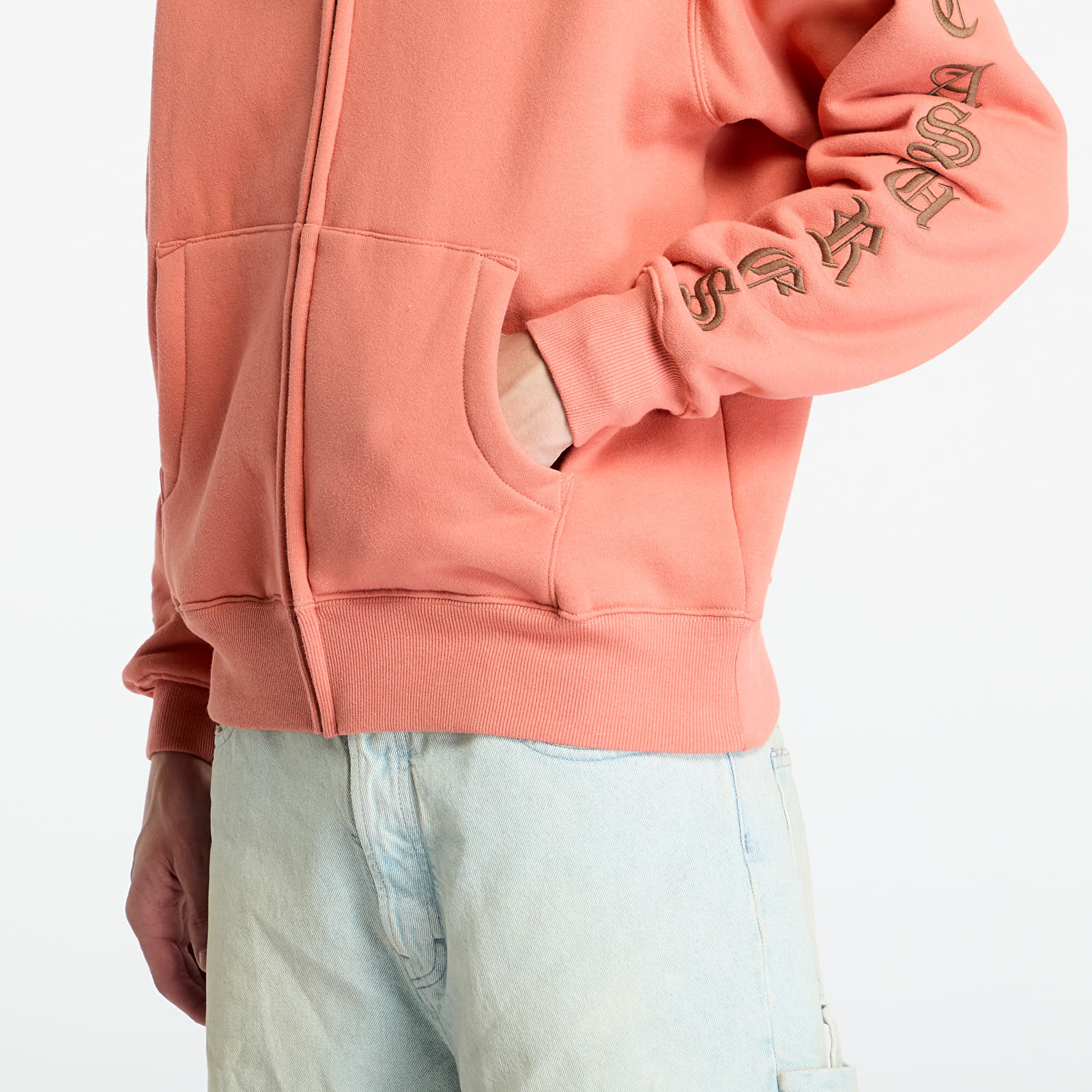 Sweatshirts pour hommes PLEASURES Oe Zip Up Hoodie Rust