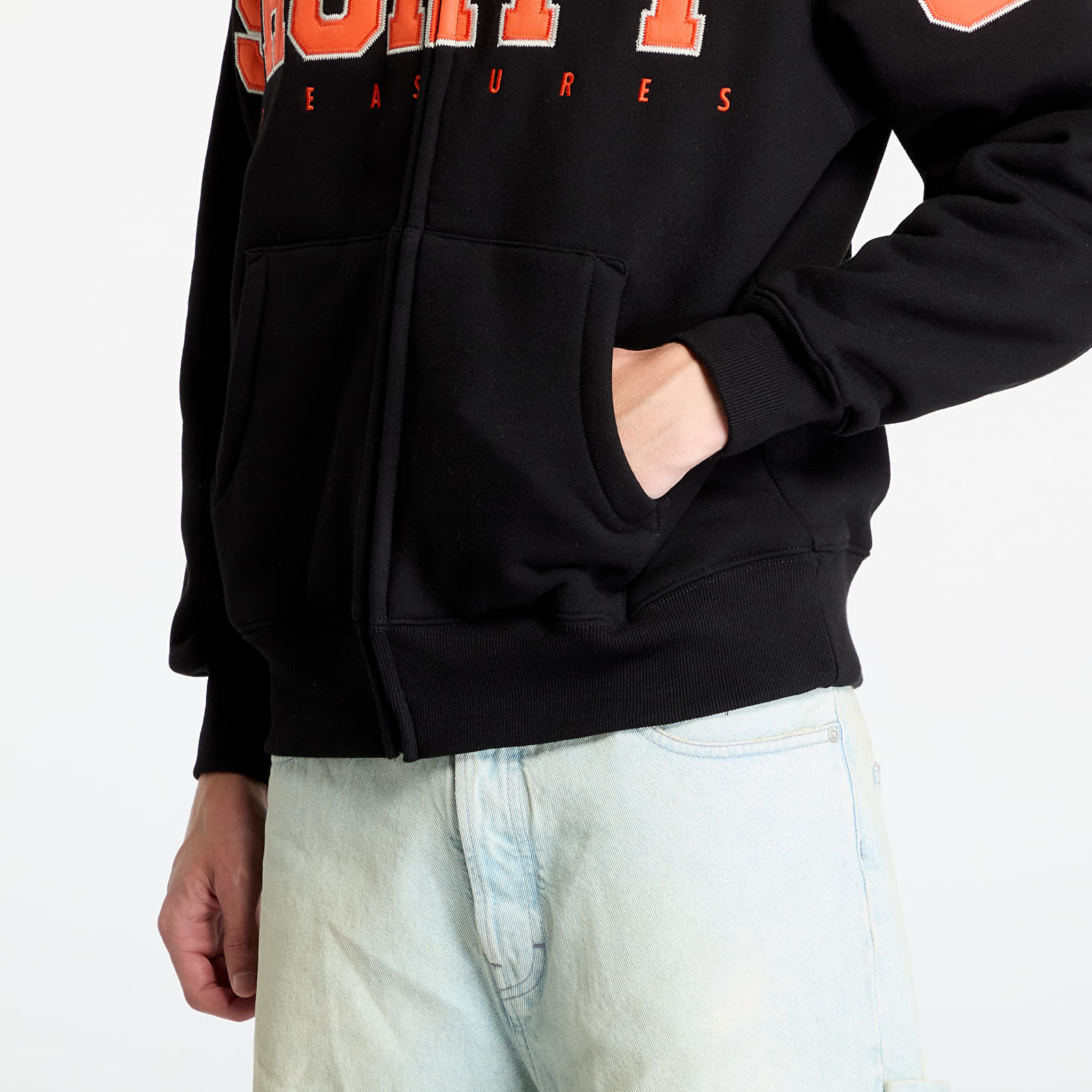 Men's sweatshirts PLEASURES Wave Zip Hoodie Black