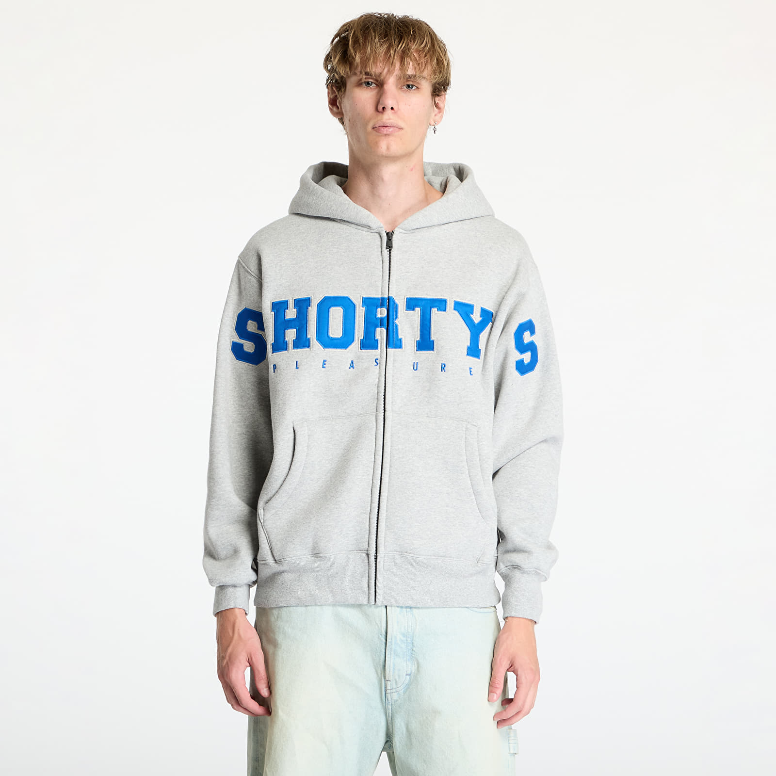 Men's sweatshirts PLEASURES Wave Zip Hoodie Heather Grey