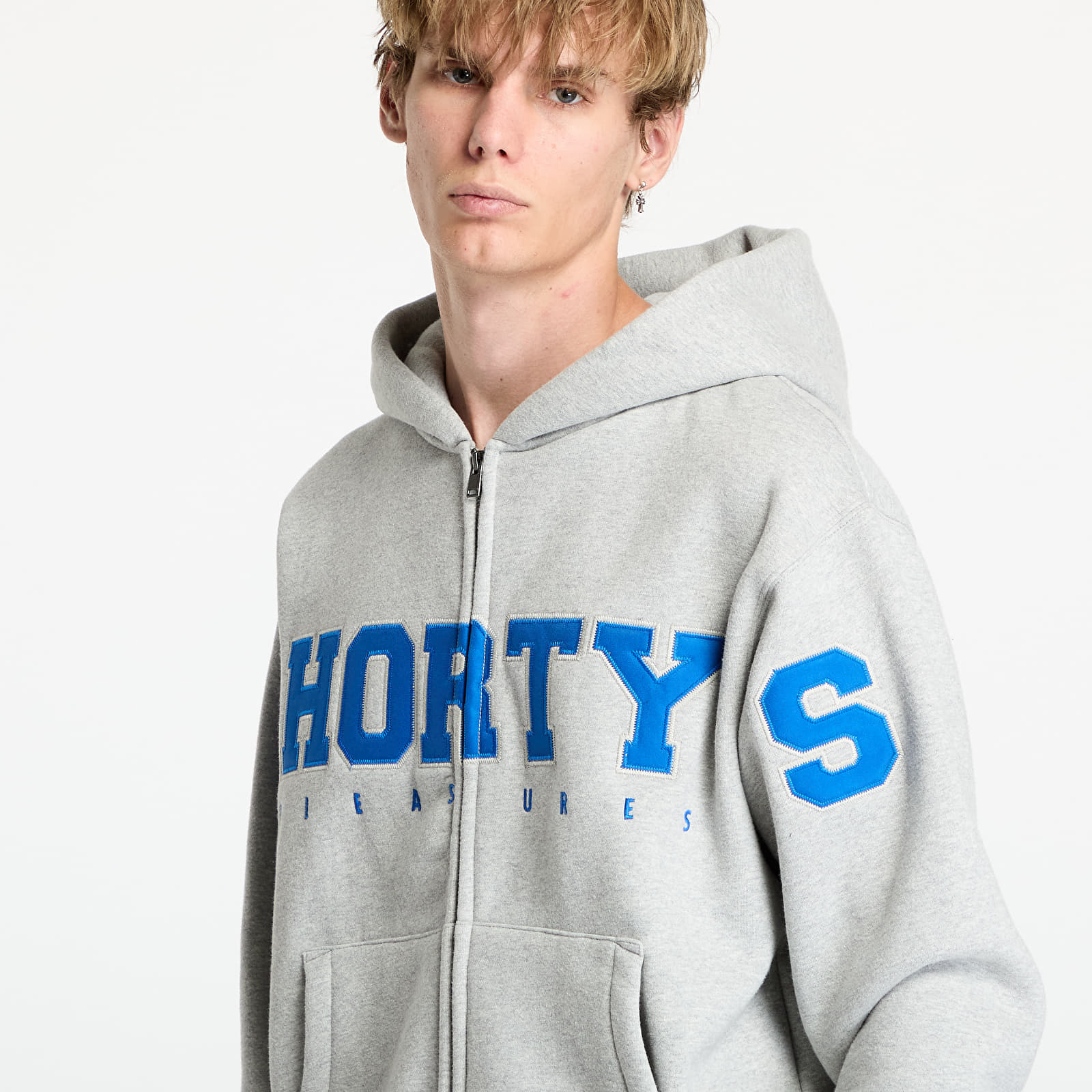 Hanorac PLEASURES Wave Zip Hoodie Heather Grey - 1 | YEO