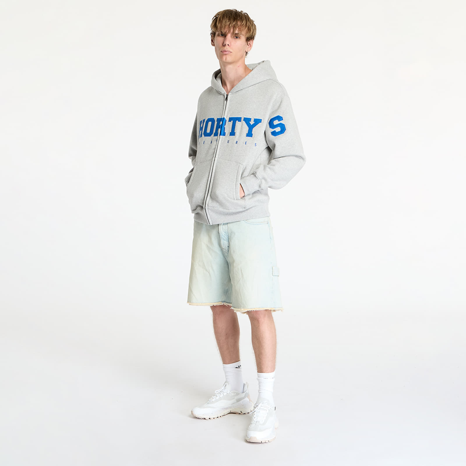 Men's sweatshirts PLEASURES Wave Zip Hoodie Heather Grey