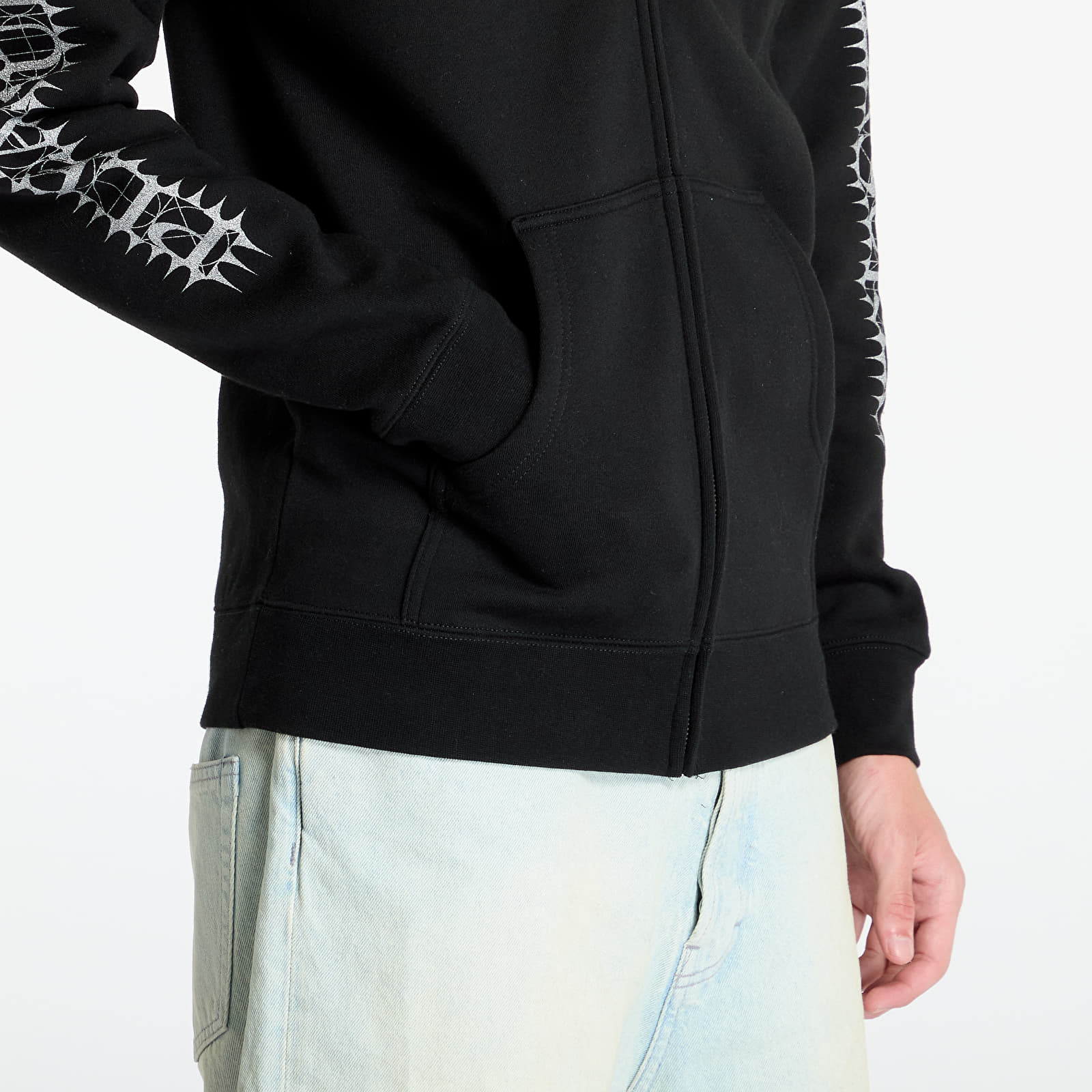 Men's sweatshirts PLEASURES Spike Zip Hoodie Black