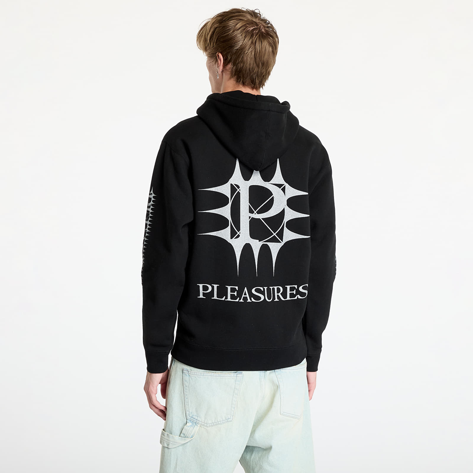 Men's sweatshirts PLEASURES Spike Zip Hoodie Black