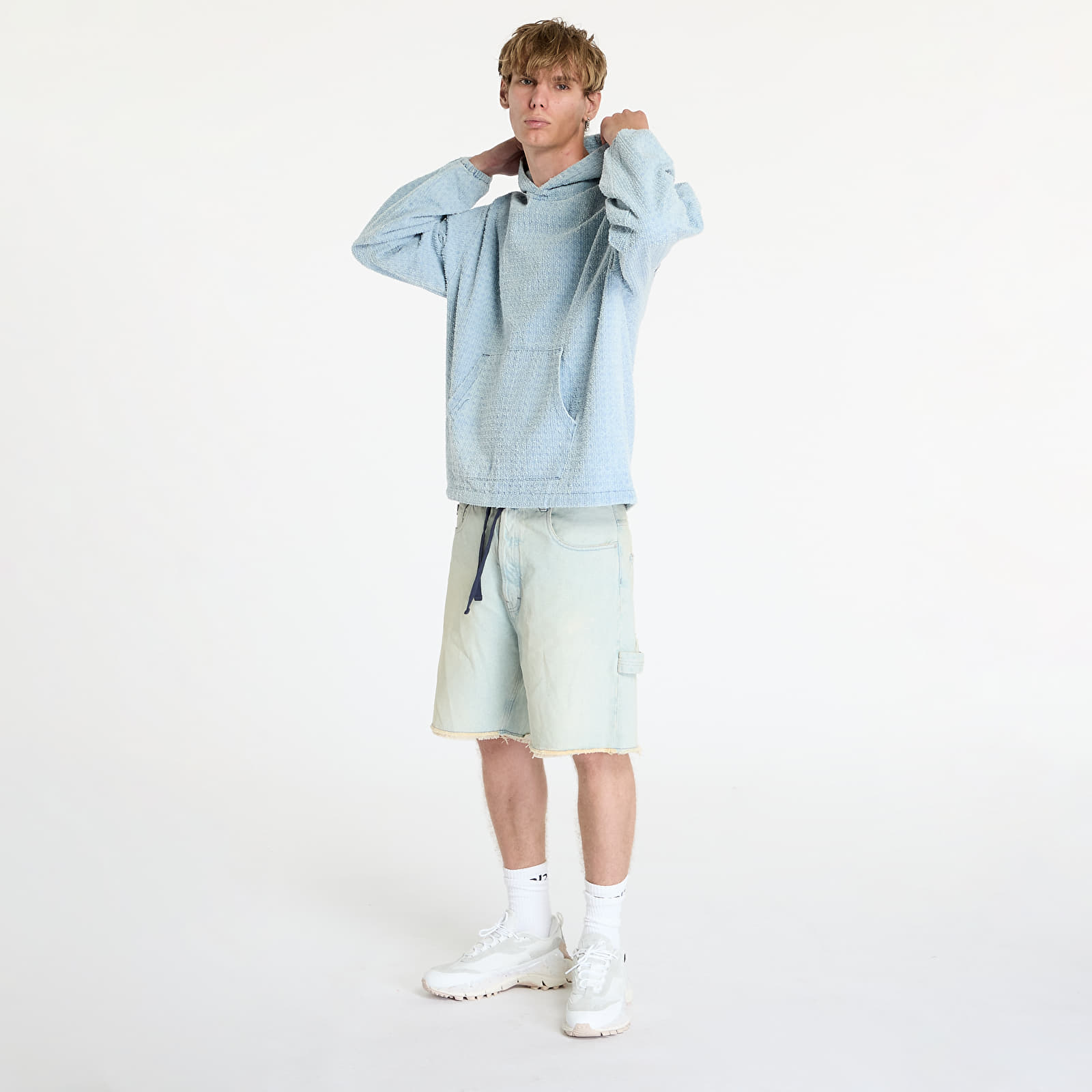 Meeste kampsunid PLEASURES Expand Poncho Hoodie Blue