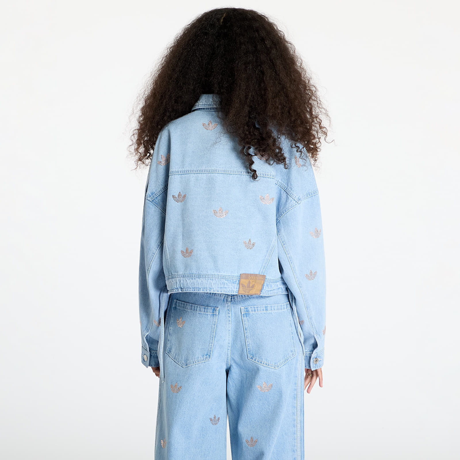 Dámské bundy adidas Denim Jacket Rhinestone Clear Blue