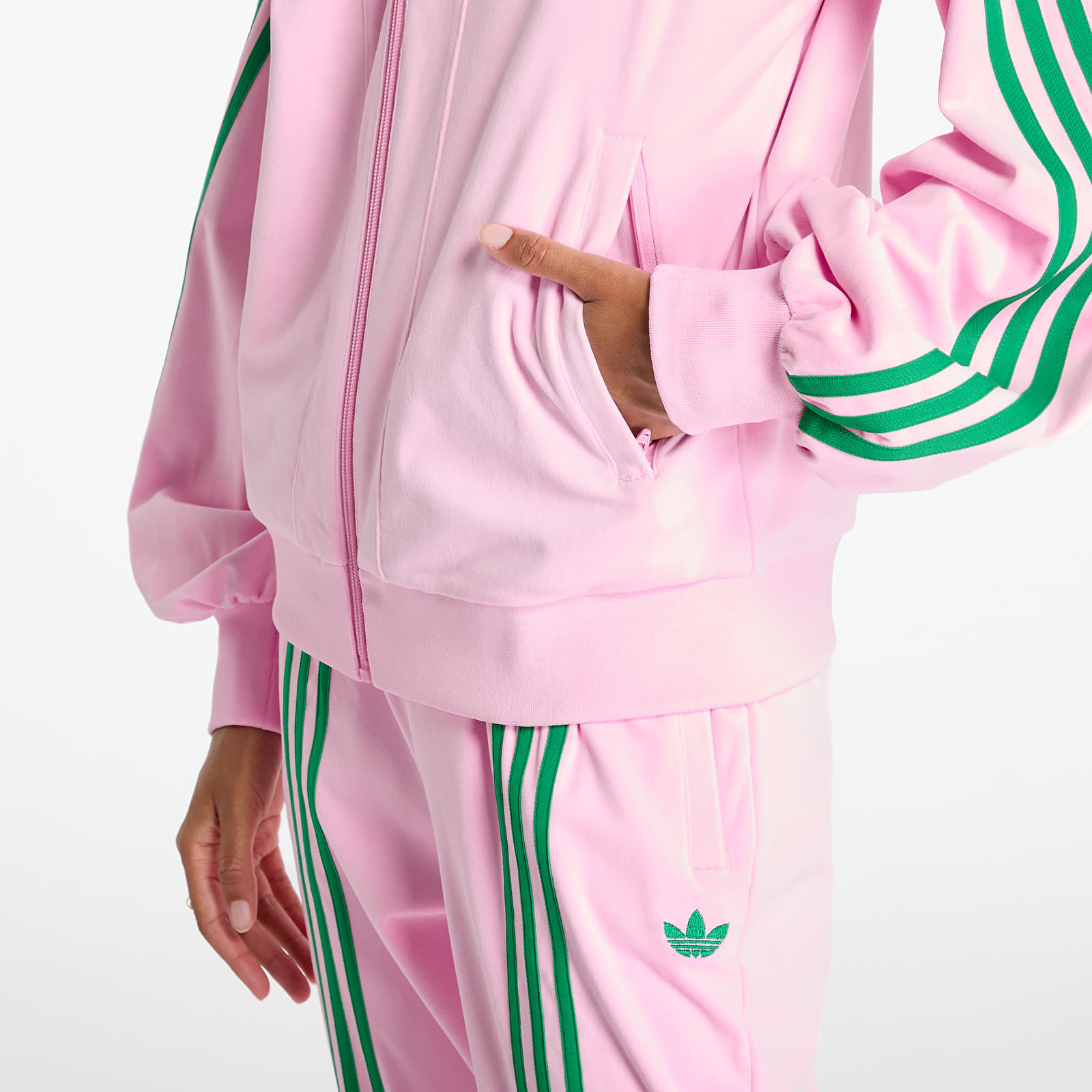 Bluzy damskie adidas Velour Track Top True Pink