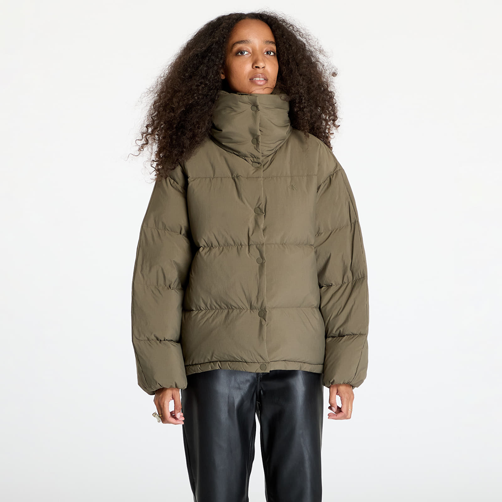 Dámské bundy Calvin Klein Jeans Relaxed Puffer Jacket Gray