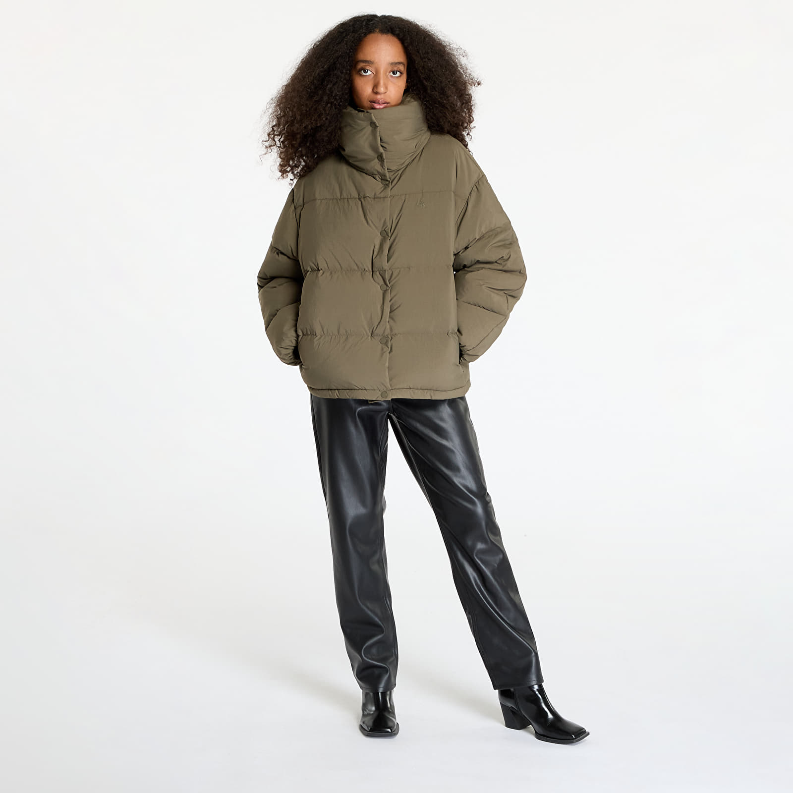 Dámské bundy Calvin Klein Jeans Relaxed Puffer Jacket Gray