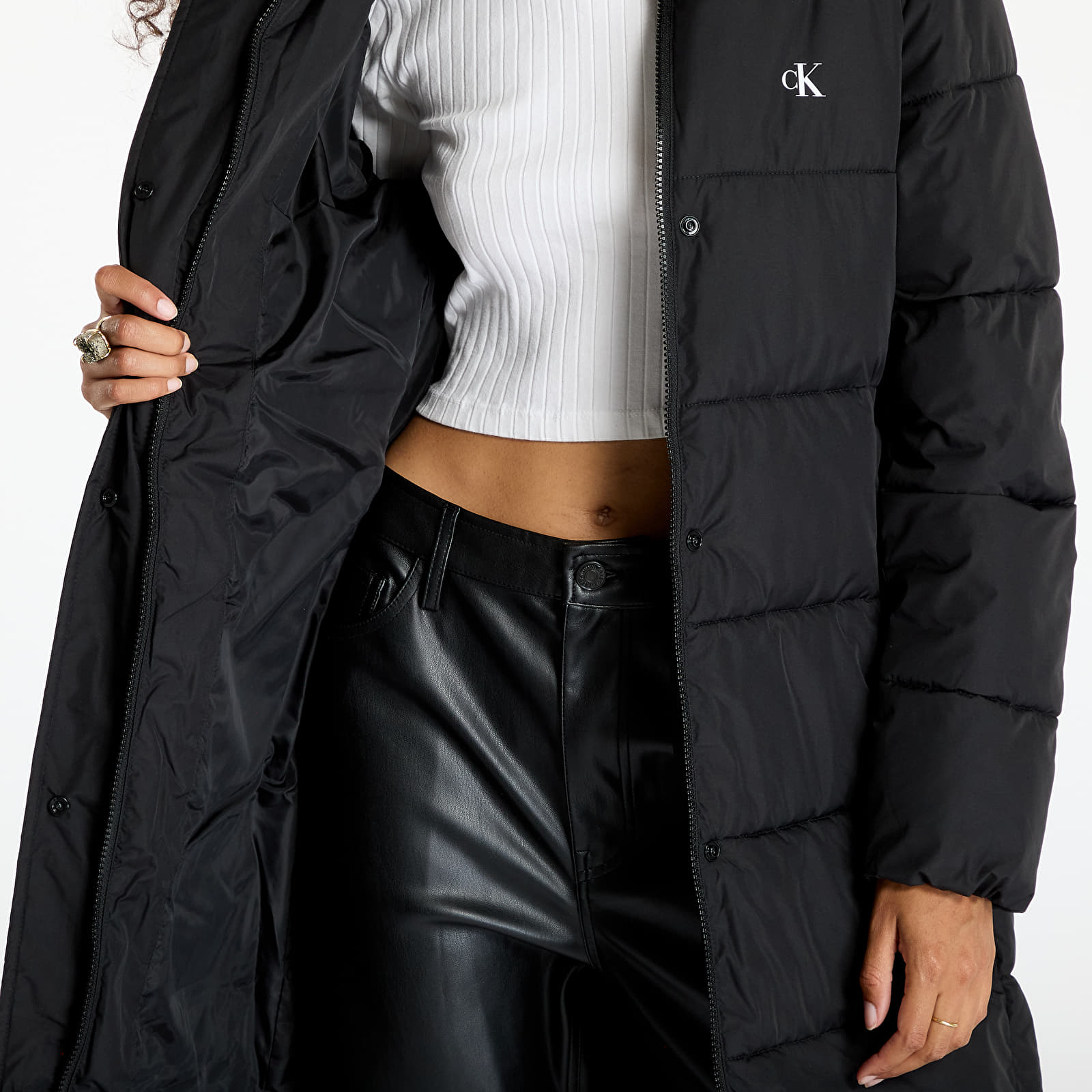 Women's jackets Calvin Klein Jeans Monologo Non Down Jacket Black