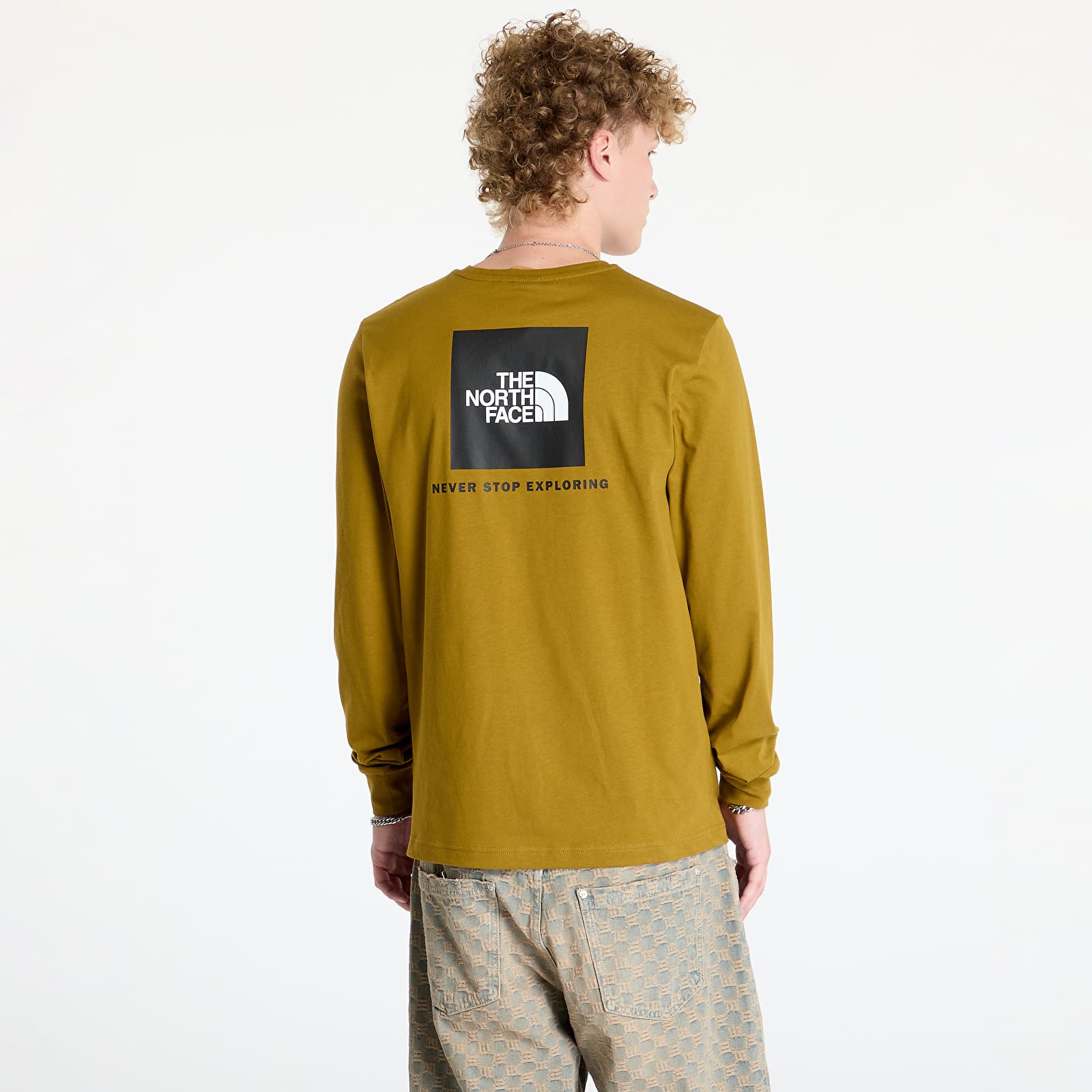 Meeste T-särgid The North Face M L/S Box Nse Tee Moss Green