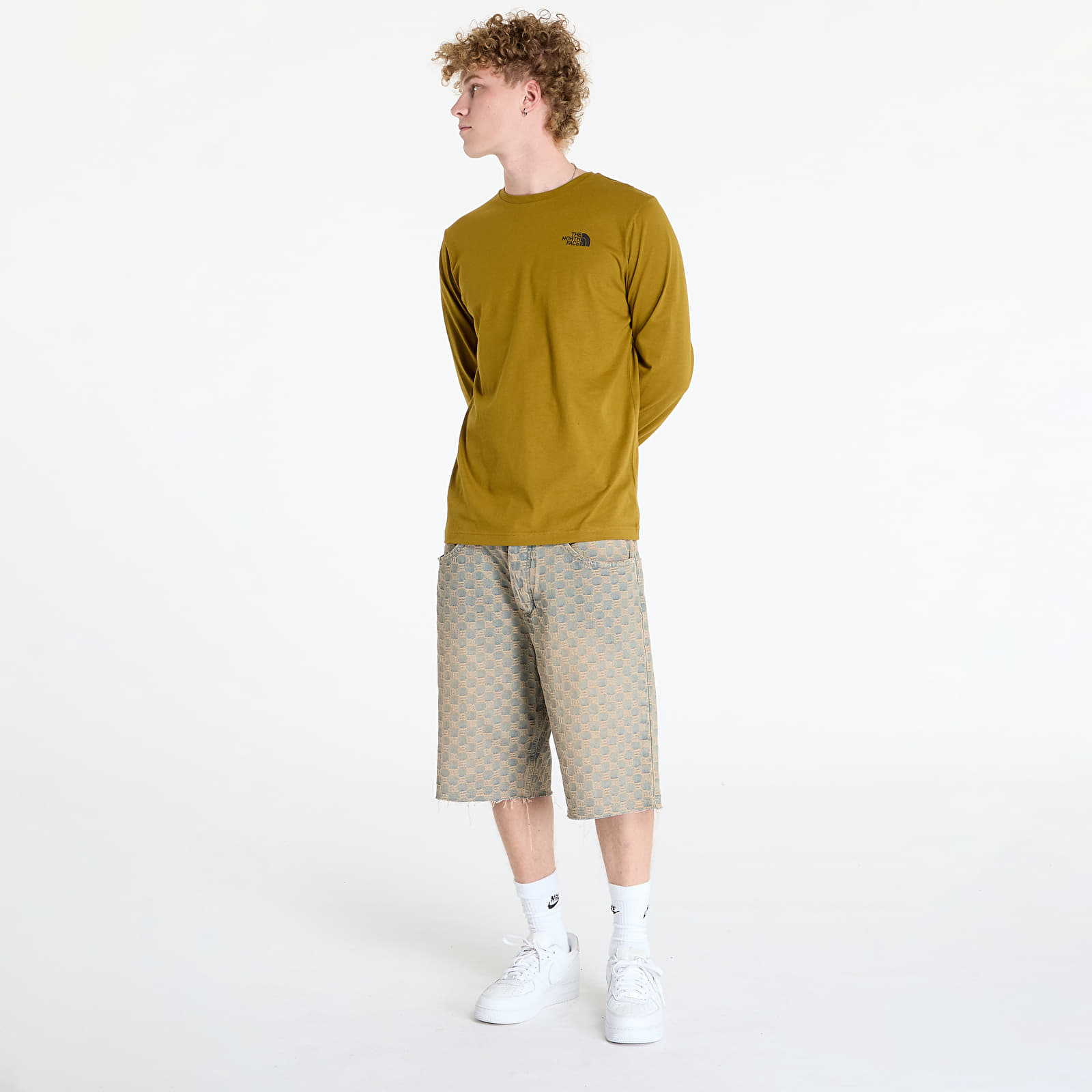 Meeste T-särgid The North Face M L/S Box Nse Tee Moss Green