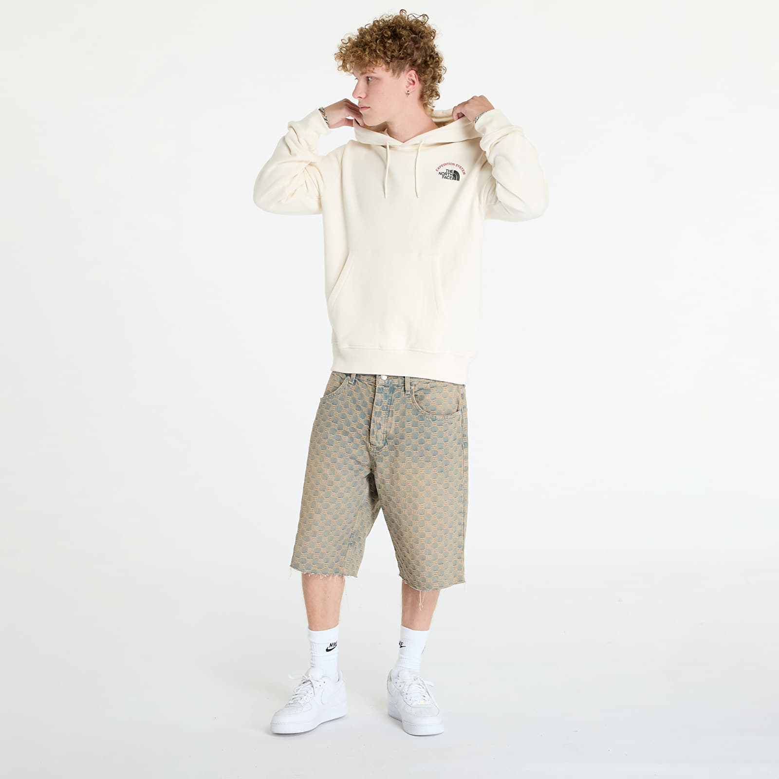 Men's sweatshirts The North Face Expedition System Graphic Hoodie White Dune