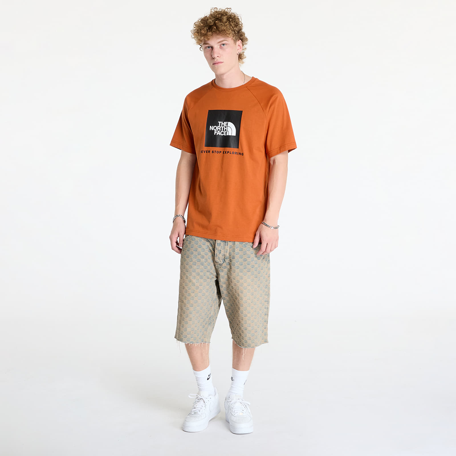 Camisetas hombre The North Face M S/S Raglan Redbox Tee Earthen Copper