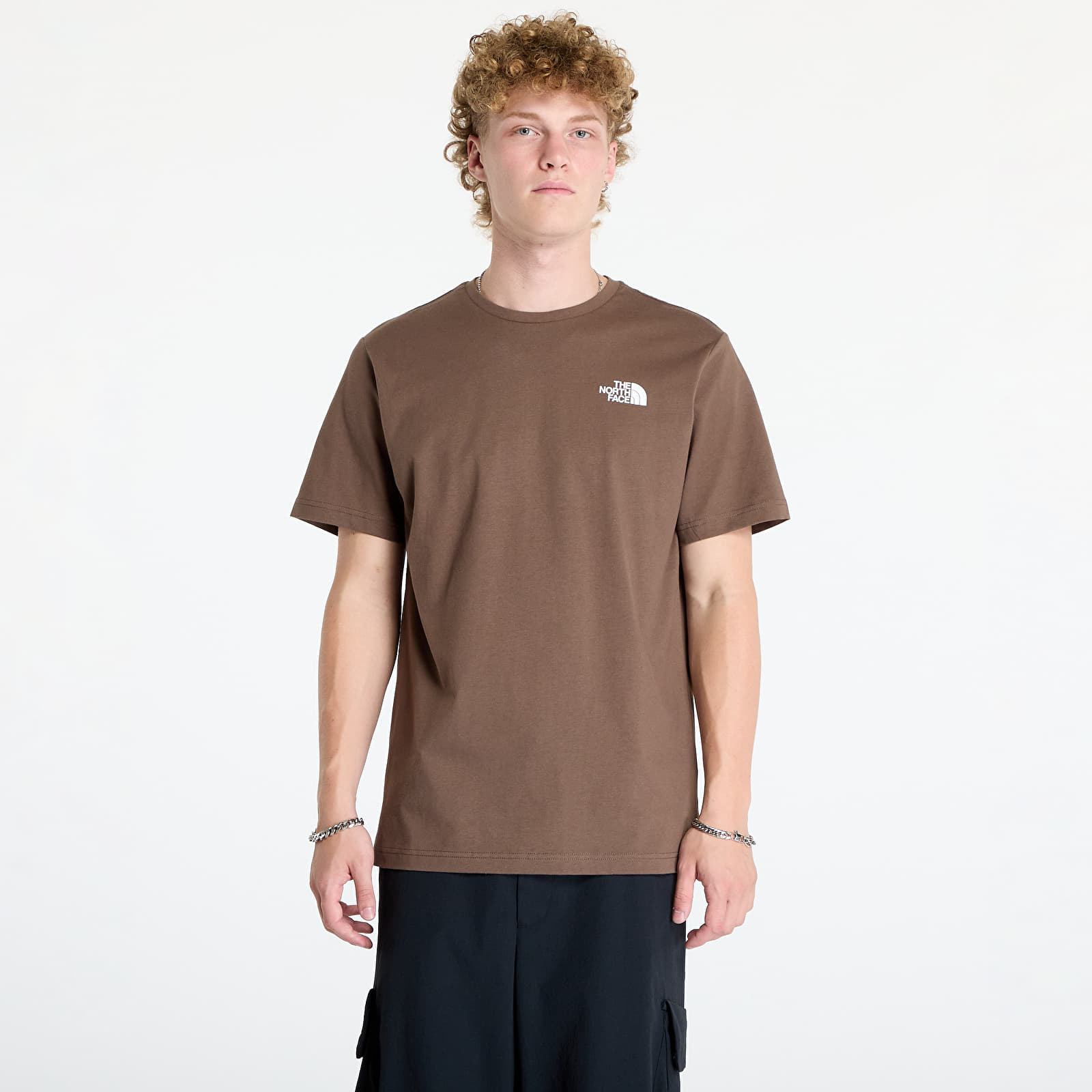 Magliette da uomo The North Face M S/S Box Nse Tee Smokey Brown/Tnf Black